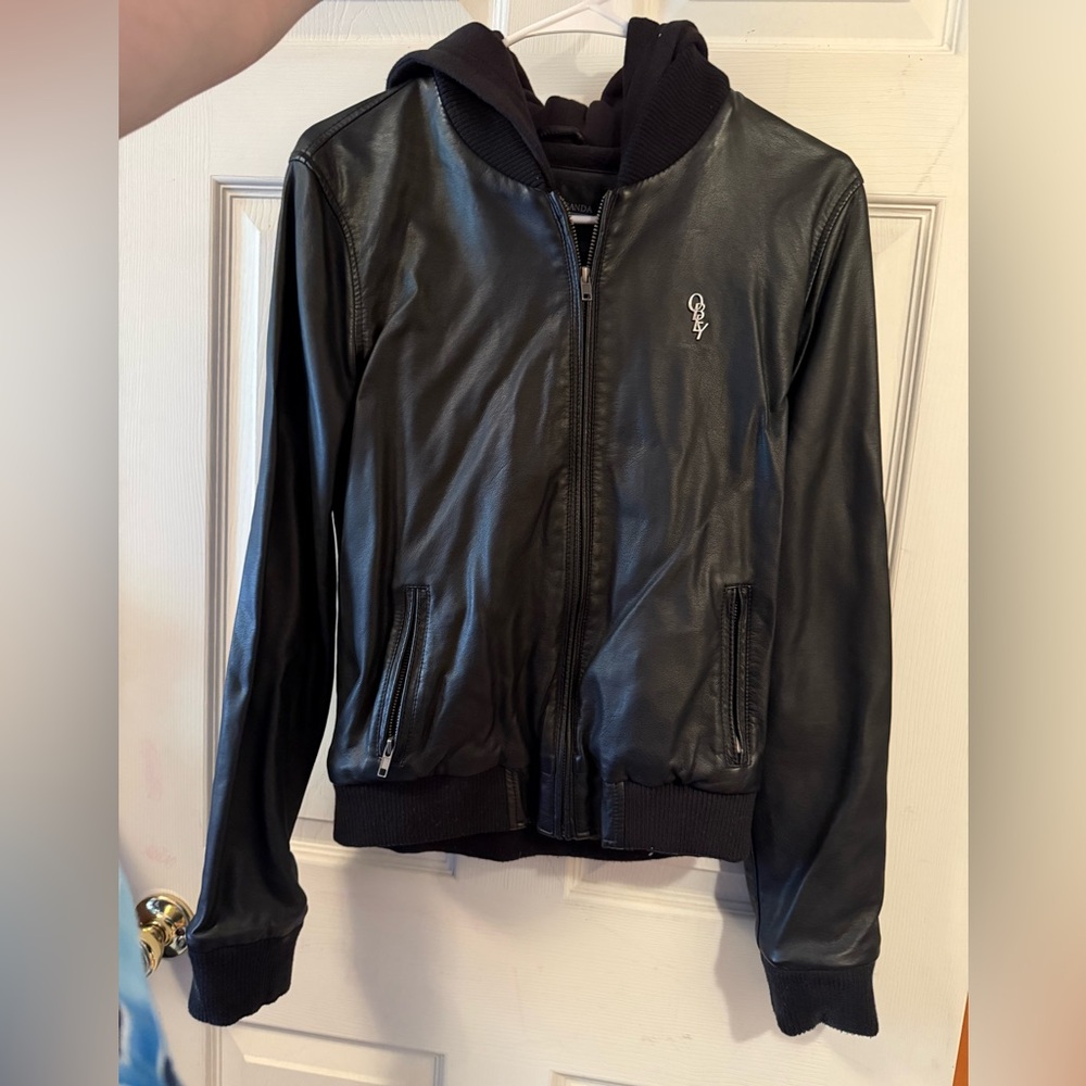Obey Black Bomber Jacket with Hoodie